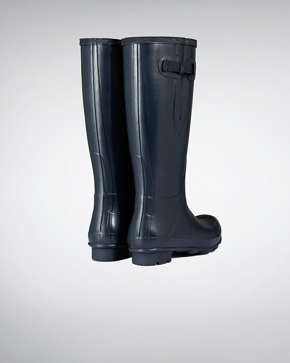 Botas de Lluvia Altas Hunter Hombre - Norris Field Side Adjustable - Azul Marino - TUXKPSM-46